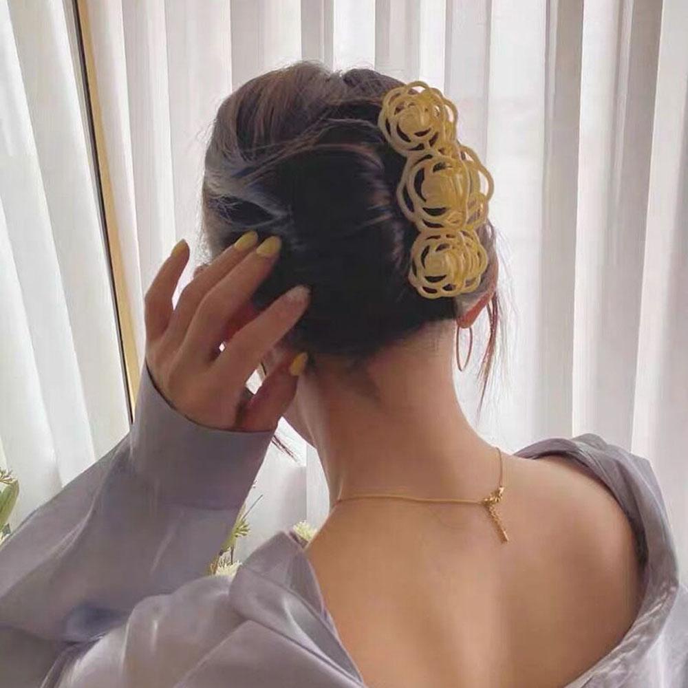 Kẹp Tóc Hình Hoa Trà Lớn Phong Cách Vintage Thanh Lịch Thời Trang WMES15H