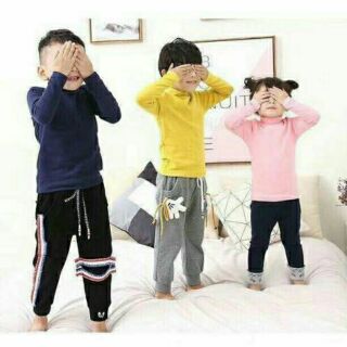 Áo thu đông cổ 3 phân giữ nhiệt có lót nỉ cho bé (0-35kg)