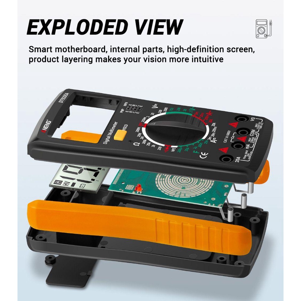 YNATURAL Đồng Hồ Vạn Năng Thông Minh Kỹ Thuật Số AC / DC Kèm Phụ Kiện