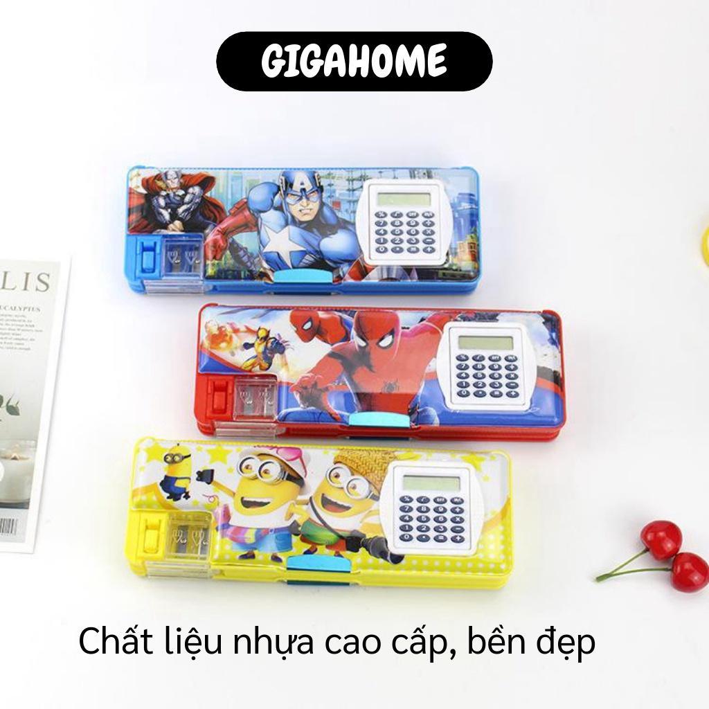 Hộp Đựng Bút Nam Châm GIGAHOME Hộp Bút 2 Ngăn Hoạt Hình Có Máy Tính Và Chuốt Bút Chì 7970