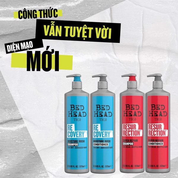 BỘ DẦU GỘI XẢ TIGI ĐỎ - XANH 970ML - DẦU GỘI XẢ TÁI SINH VÀ SIÊU PHỤC HỒI TIGI 2021 CHÍNH HÃNG