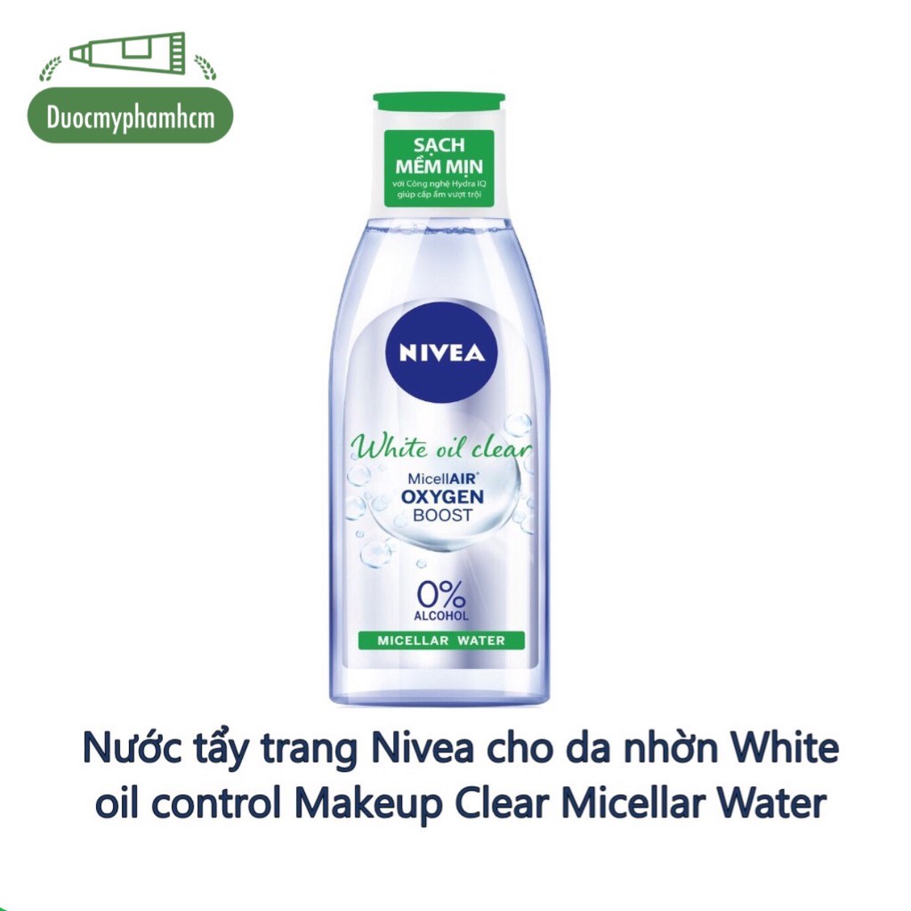 Nước tẩy trang Nivea cho da nhờn White oil control Makeup Clear Micellar Water