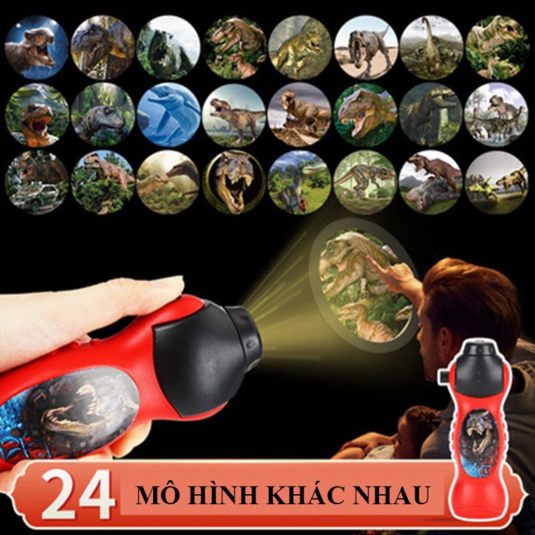 Sale Sốc Đèn Pin Chiếu Hình Cho Bé, Hình Khủng Long, Đồ Chơi Trẻ Em Cho Bé Gái, Bé Trai Thoả Sức Khám Phá