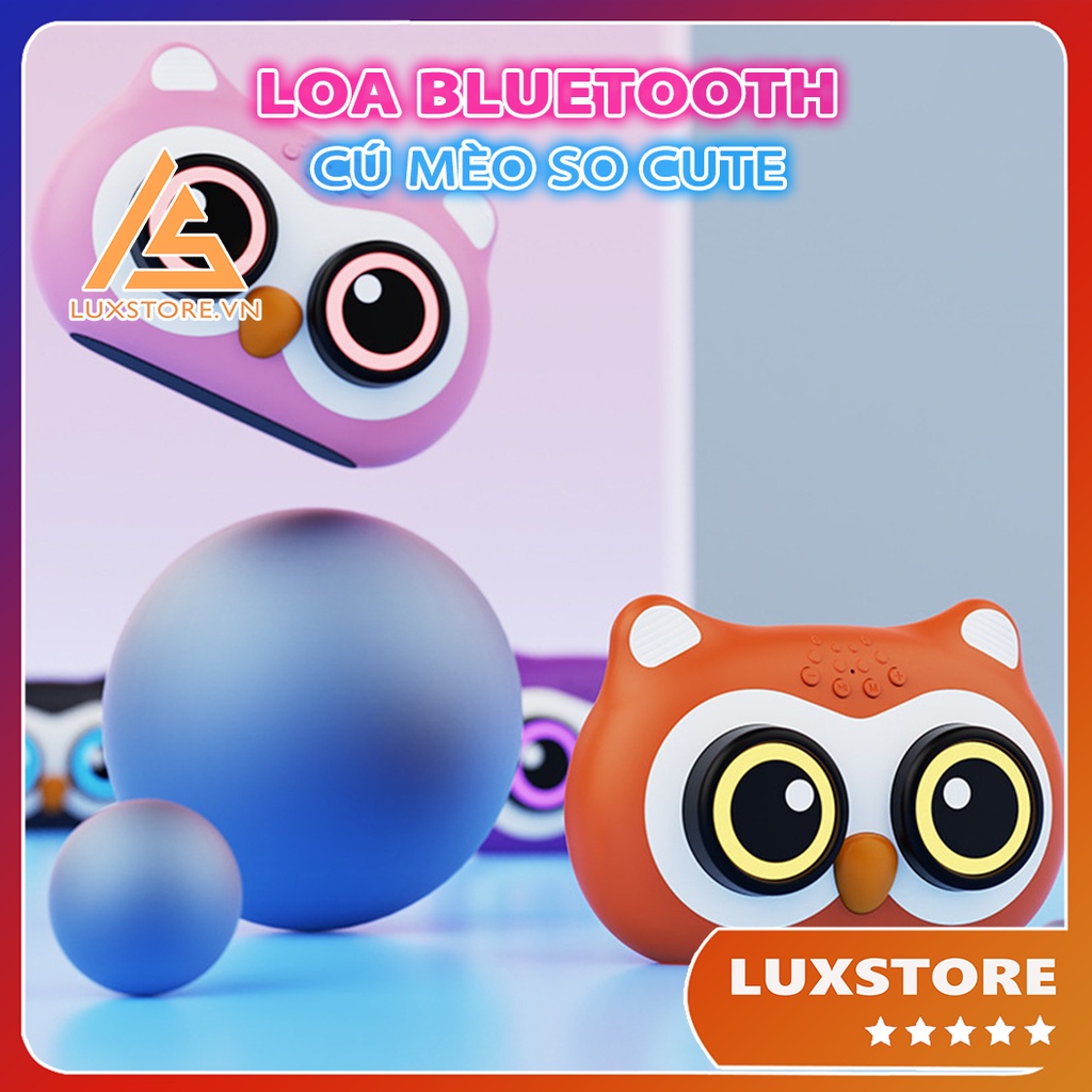 LOA BLUETOOTH CÚ MÈO SIÊU CUTE ĐÈN LED MẮT NHÁY THEO NHẠC ÂM THANH VÒM 360 – LUXSTORE