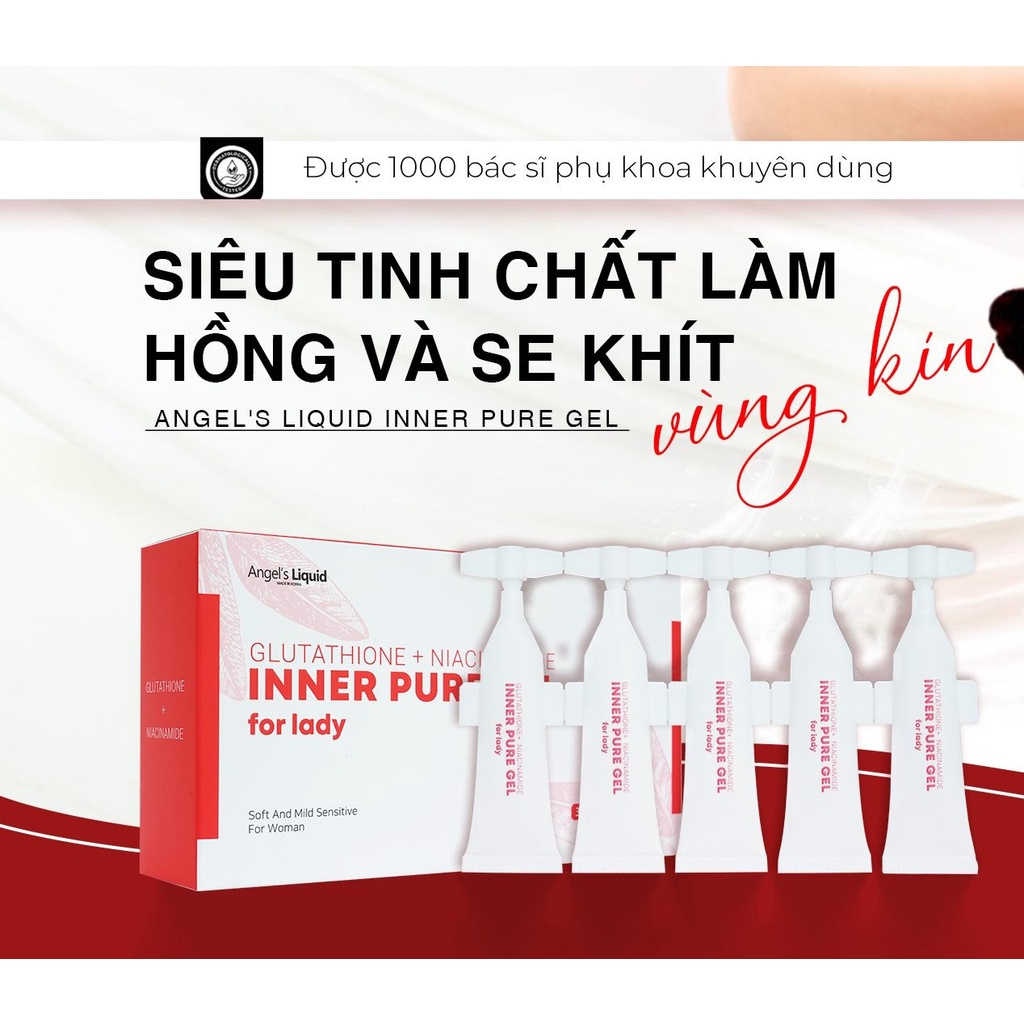 Combo 10 Ống Tinh Chất Làm Hồng,Trẻ Hoá, Se Khít Vùng Kín Angel's Liquid Glutathione+Niacinamide Inner Pure Gel (2mlx10)