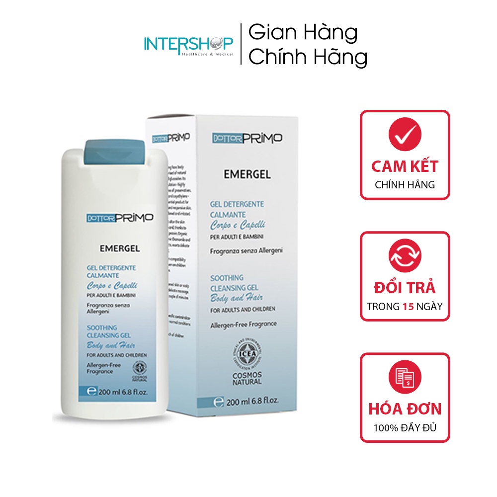 Sữa Tắm Hữu Cơ Cho Người Bị Chàm Và Viêm Da Cơ Địa DottorPrimo Emergel 200ml