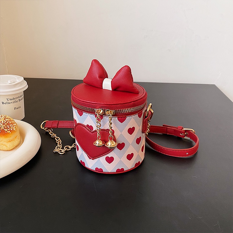 Túi đeo vai nữ IELGY hình trụ phối sợi xích xinh xắn thời trang