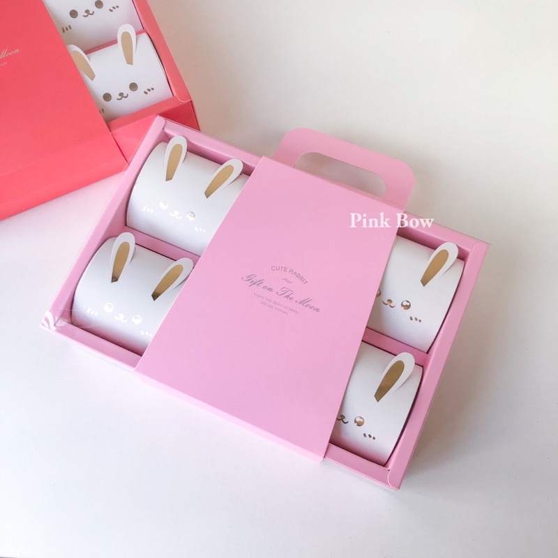 Hộp đựng bánh 6 ngăn có tay cầm màu HỒNG/ĐỎ 29x20x6cm