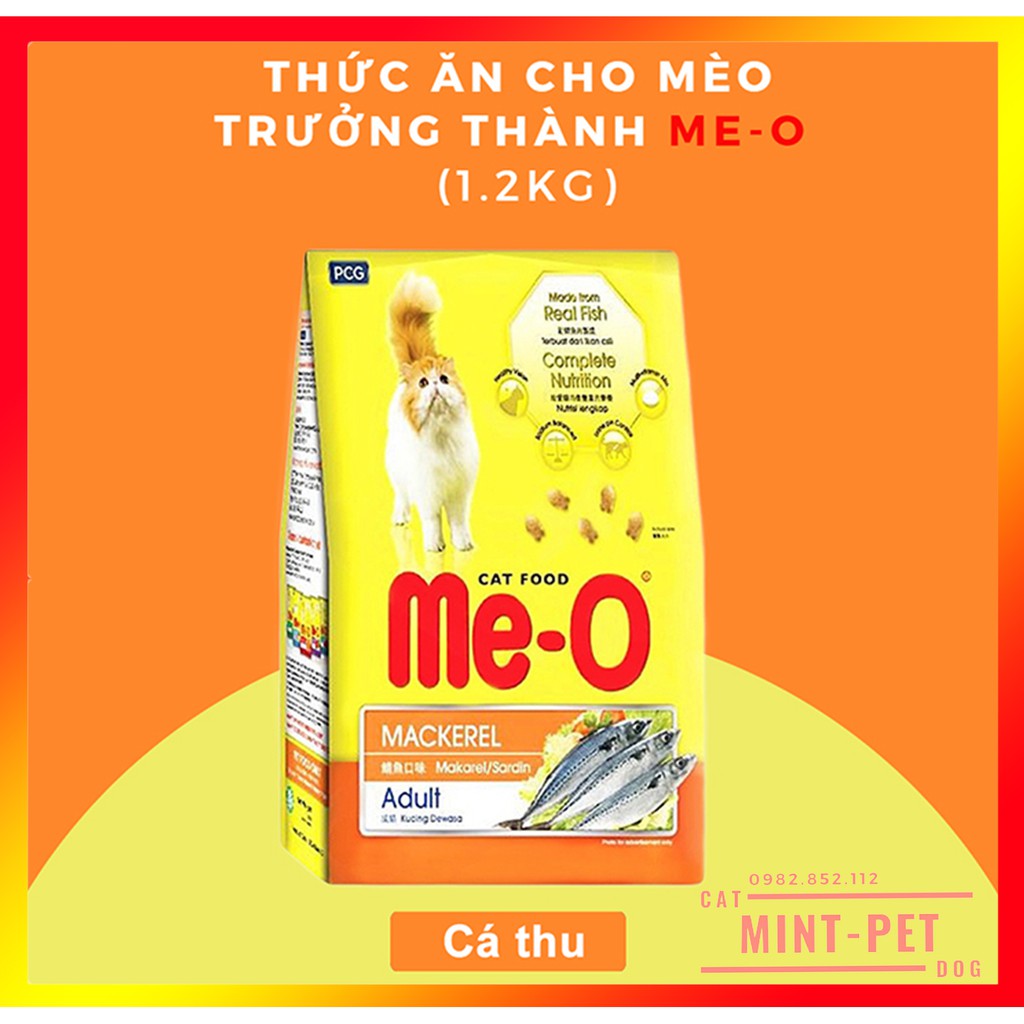 Thức Ăn Hạt Cho Mèo Lớn Me-O Túi 1,2kg Giá Rẻ #MintPet