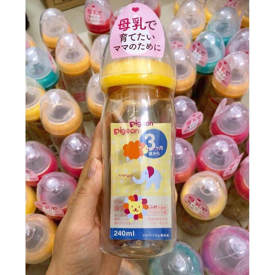 Bình sữa Pigeon cổ rộng-Hàng nhập khẩu thái lan dung tích 160ml và 240ml