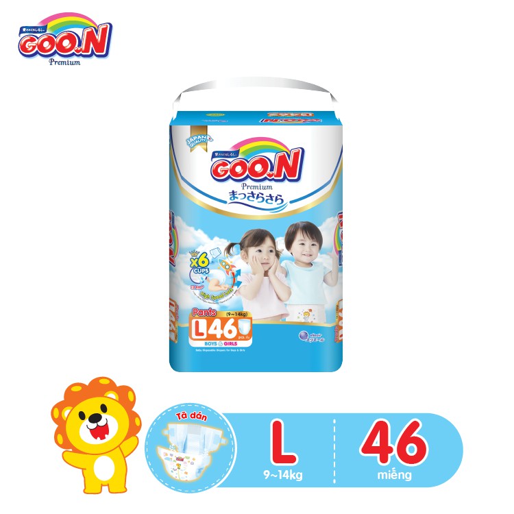 Tã quần/dán Goo.N Premium NB70/S64/M60/L50/XL46/M56/L46/XL42/XXL36/XXXL26