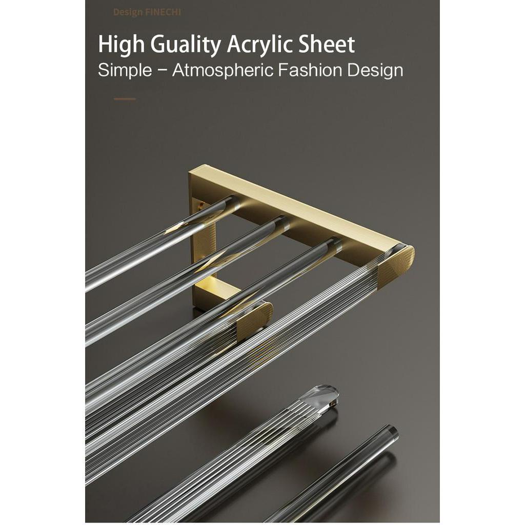 A - LIFE Giá Treo Khăn Lau Kính / Máy Sấy Tóc Bằng Acrylic Cao Cấp Cho Phòng Tắm / Nhà Vệ Sinh