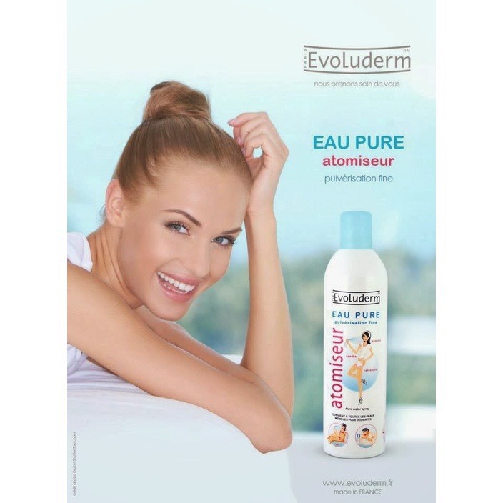 Xịt Khoáng Evoluderm Atomiseur Eau Pure Dưỡng Da, Cấp Ẩm 150ML &amp; 400ML