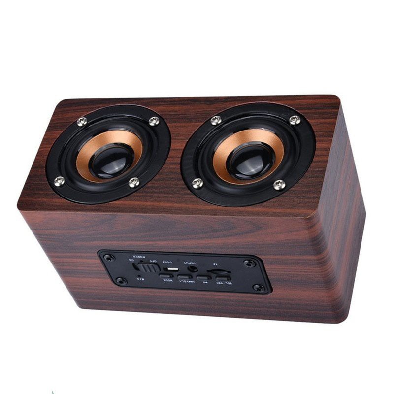 (SIÊU GIẢM GIÁ)  Loa gỗ Super Bass Vi tính -Loa bluetooth âm thanh nổi HIFI Stereo speaker W5 -dc2179