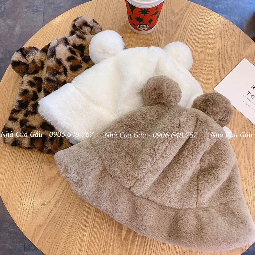 Mũ len lông cục bông cao cấp siêu cute nhìn là mê