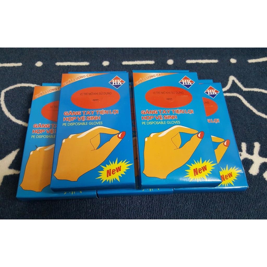 5 hộp găng tay nilon dùng 1 lần 80 chiếc/ hộp