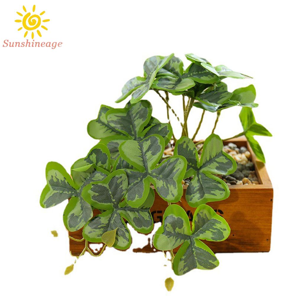 Plastic Outdoor Flower Fake False Plants Artificial Green Leaves Vivid-Grass