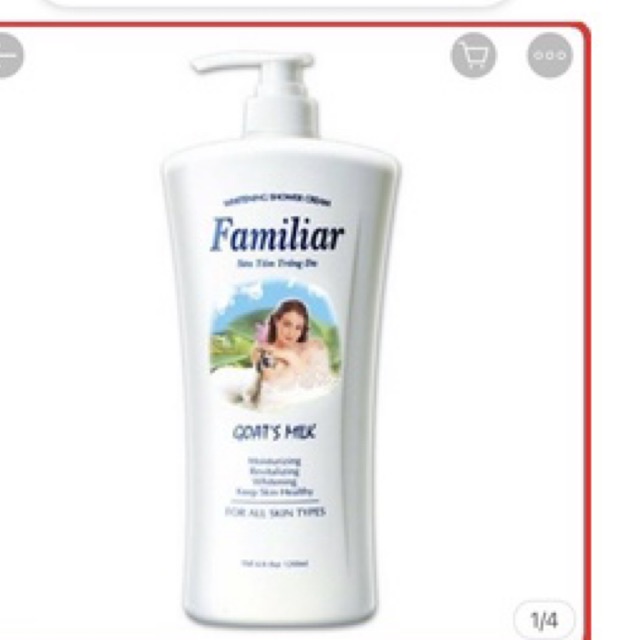 Sữa Tắm Trắng Da Familiar Tinh Chất Sữa Dê chai 1100ml