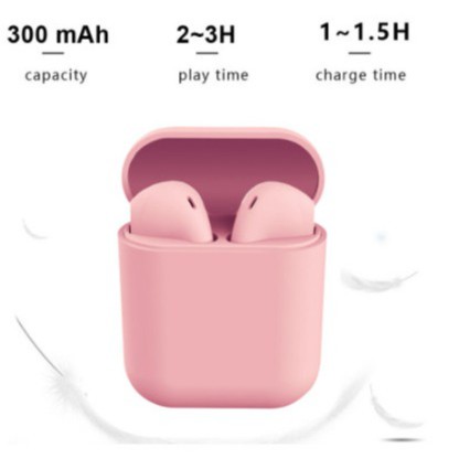 Tai nghe i12 pink cute âm thanh tốt pass không chê vào đâu được dùng được cho các điện thoại dòng vivo, iphone..