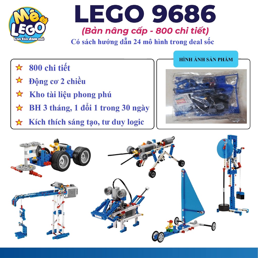 Bộ đồ chơi xếp hình Lego Technic 9686_Lego Education_Động Cơ 2 chiều_Bảo Hành 3T (1 đổi 1 trong 30 ngày)