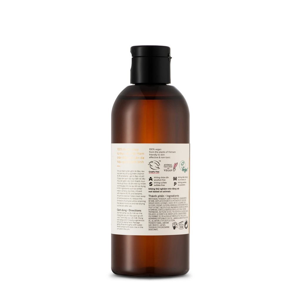 Gel rửa mặt bí đao Cocoon giúp làm sạch bụi bẩn, kiềm dầu, giảm nhờn, mụn, dưỡng da, cấp ẩm, da căng bóng, mịn màng