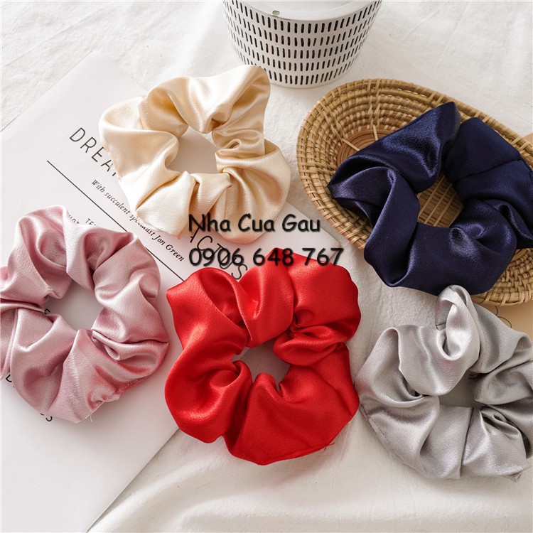 Scrunchies lụa bóng đẹp xỉuuu hàng QC cao cấp