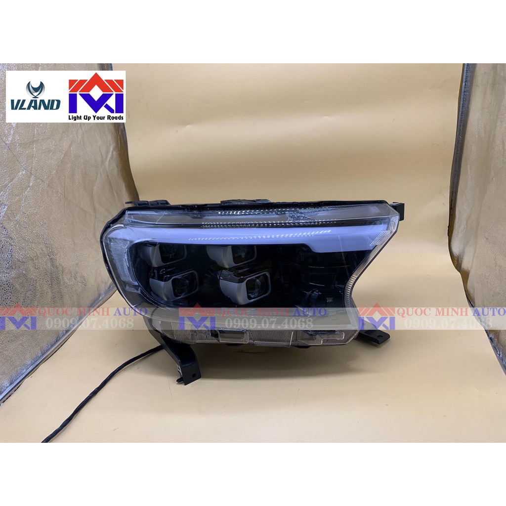 Đèn pha cho Ford Ranger/Everest 2015-2019 mẫu 4 gương cầu