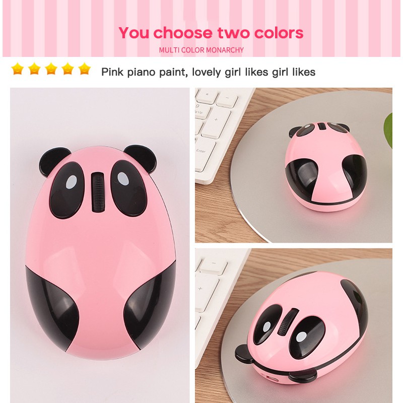 ✔✔ Wireless Charging Panda Silent Mouse Cartoon Animal Cute Cute Mouse Bluetooth Panda Charging Mouse 【Yuee】