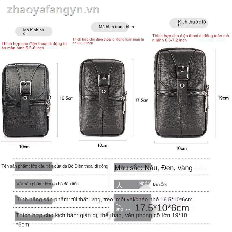 Túi đeo thắt lưng bằng da bò chống thấm nước đa năng dùng đựng điện thoại cho nam | WebRaoVat - webraovat.net.vn