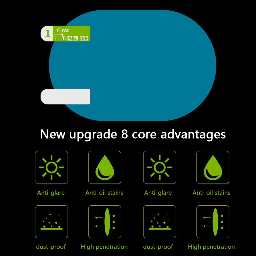 Miếng dán gương chiếu hậu xe hơi/ gương phòng tắm bảo vệ chống thấm nước chống bám hơi nước mềm trong suốt