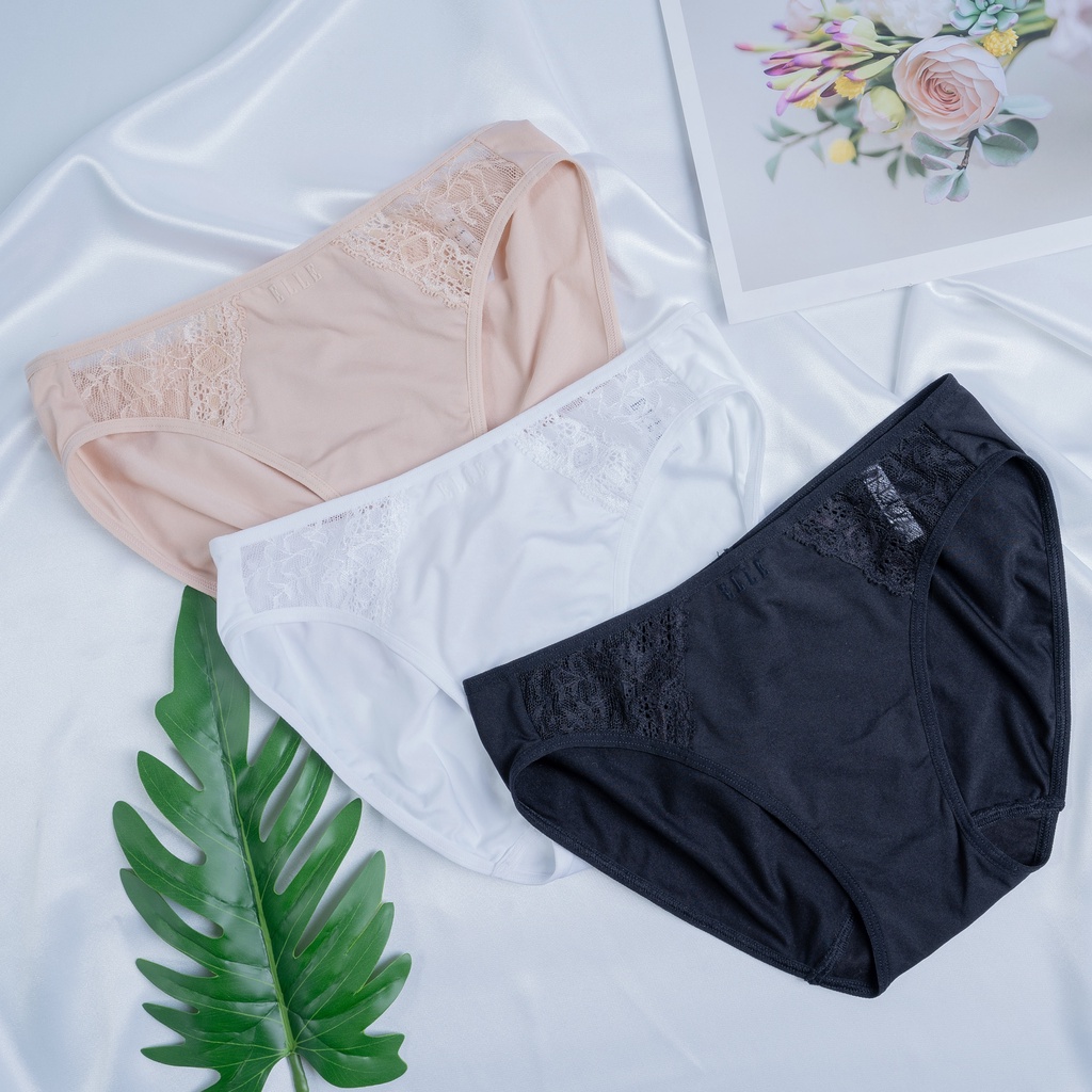ELLE – QUẦN LÓT THUN LẠNH PHỐI REN – LU2767