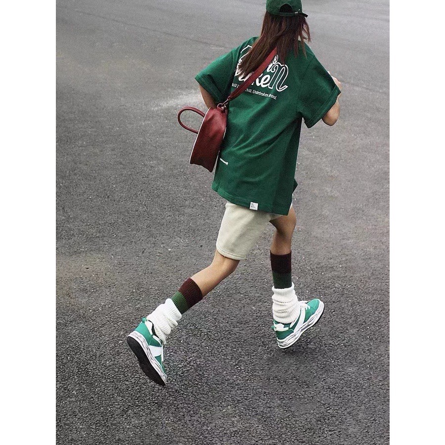 Áo thun tay lỡ Under Broken màu xanh lá ❤️ Áo phông oversize form rộng unisex  nam nữ - A06 - Happy Style