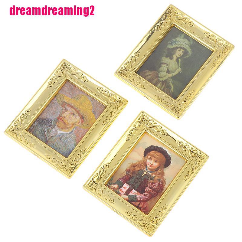 Khung Tranh Sơn Dầu Mini Tỉ Lệ 1: 1 Trang Trí Nhà Búp Bê