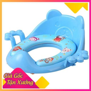 Bệ lót thu nhỏ bồn cầu có tay vịn cho bé