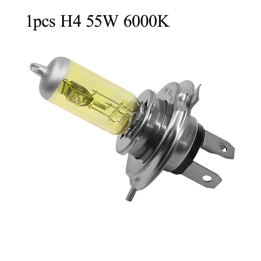 1 Đèn Pha Xenon H4 55W 6000K Ánh Sáng Vàng Cho Xe Hơi