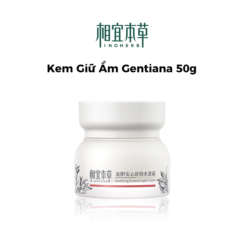 INOHERB Kem Tinh Chất Làm Dịu Da Nhạy Cảm  Gentiana Soothing Essence Light Cream for Oily Skin 50g