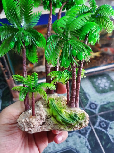 CẢNH DỪA TRANG TRÍ HỒ CÁ NON BỘ CAO 27CM