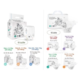 Bỉm dán/ quần Momorabit nội địa Hàn S50/M44/L40/Xl36/L28/Xl22/Xxl18