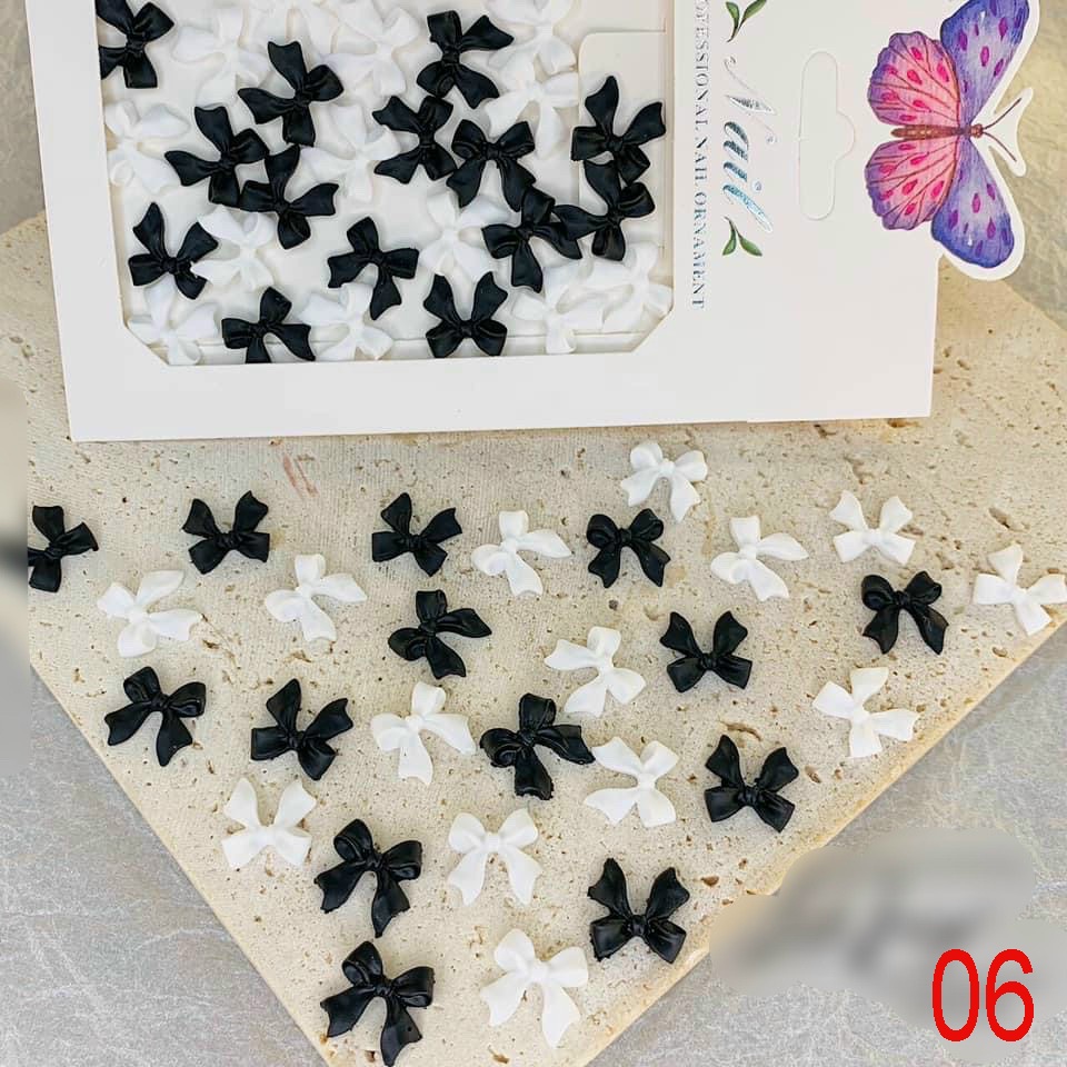 Túi set Nơ Mix Màu Đen Trắng 30 chiếc/ túi trang trí móng làm đẹp ...