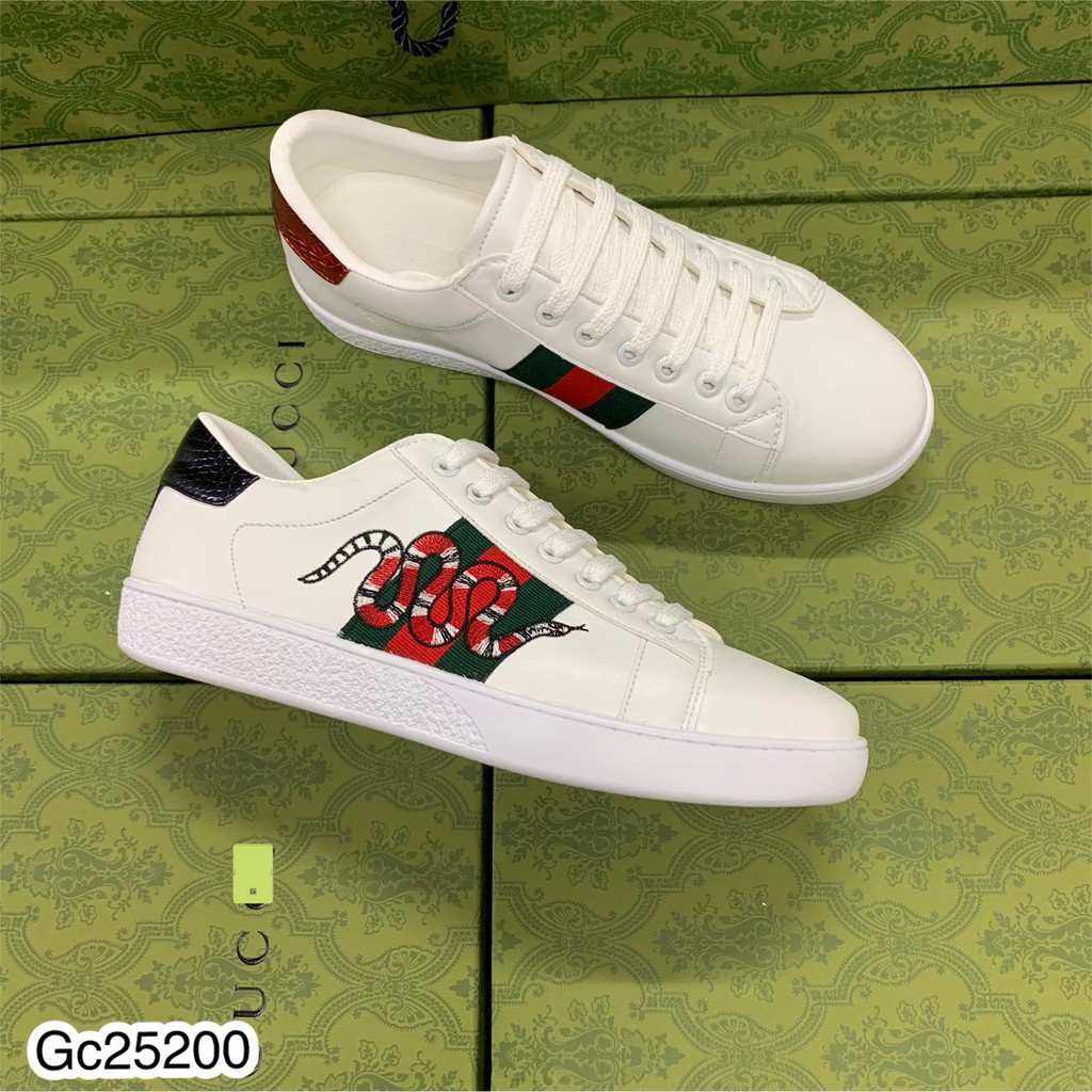 Giầy nam gucci ong, gucci rắn gót đỏ  buộc dây siêu hot_Giầy thể thao nam gucci