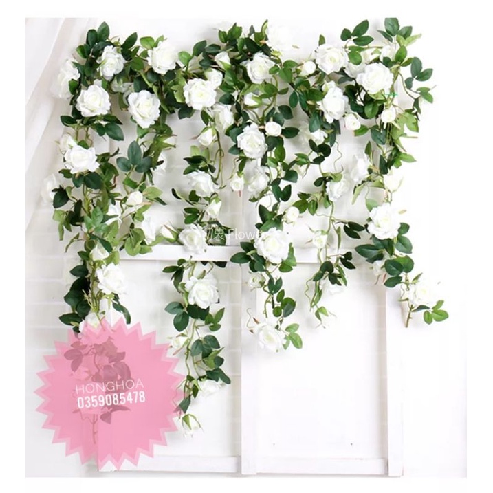 Dây Hồng Leo Giả Dài 2m trang trí decor siêu xinh