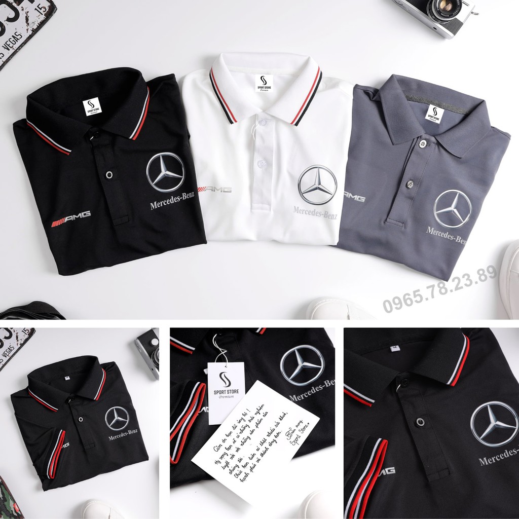 Áo thun polo cao cấp Mercedes Chính Hãng - Áo Mercedes sang trọng, cotton thoáng mát, không xù lông