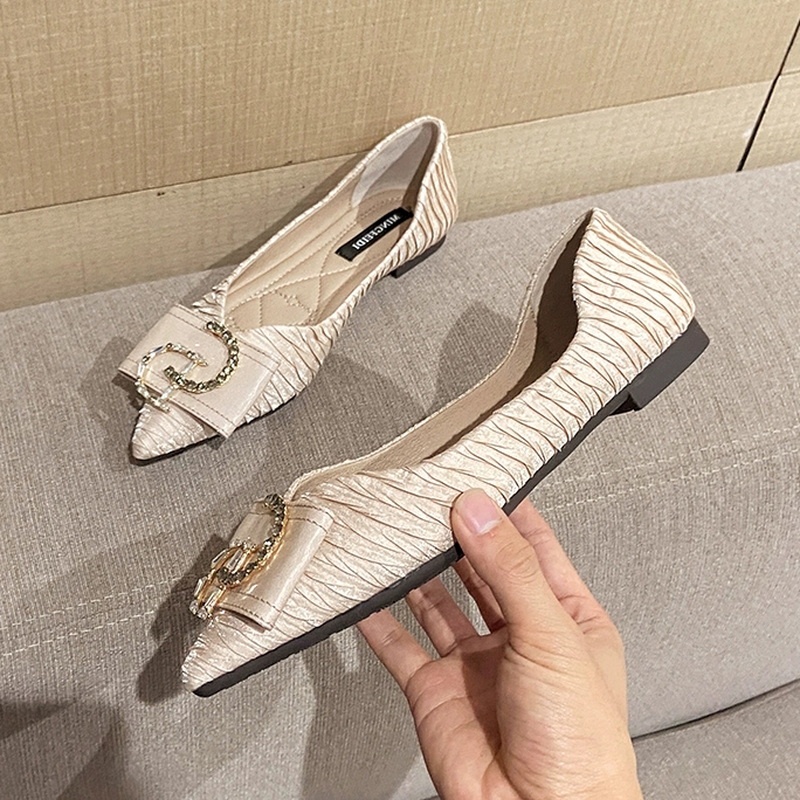 Giày Búp Bê Mũi Nhọn Gót Thấp Size 34-44 Thời Trang Nữ Mới 2022