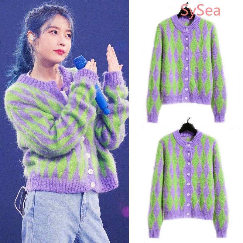 Áo Sweater Tay Dài Kẻ Sọc Ca Rô Đính Đá Kiểu Retro Thời Trang Mùa Đông Cho Nữ