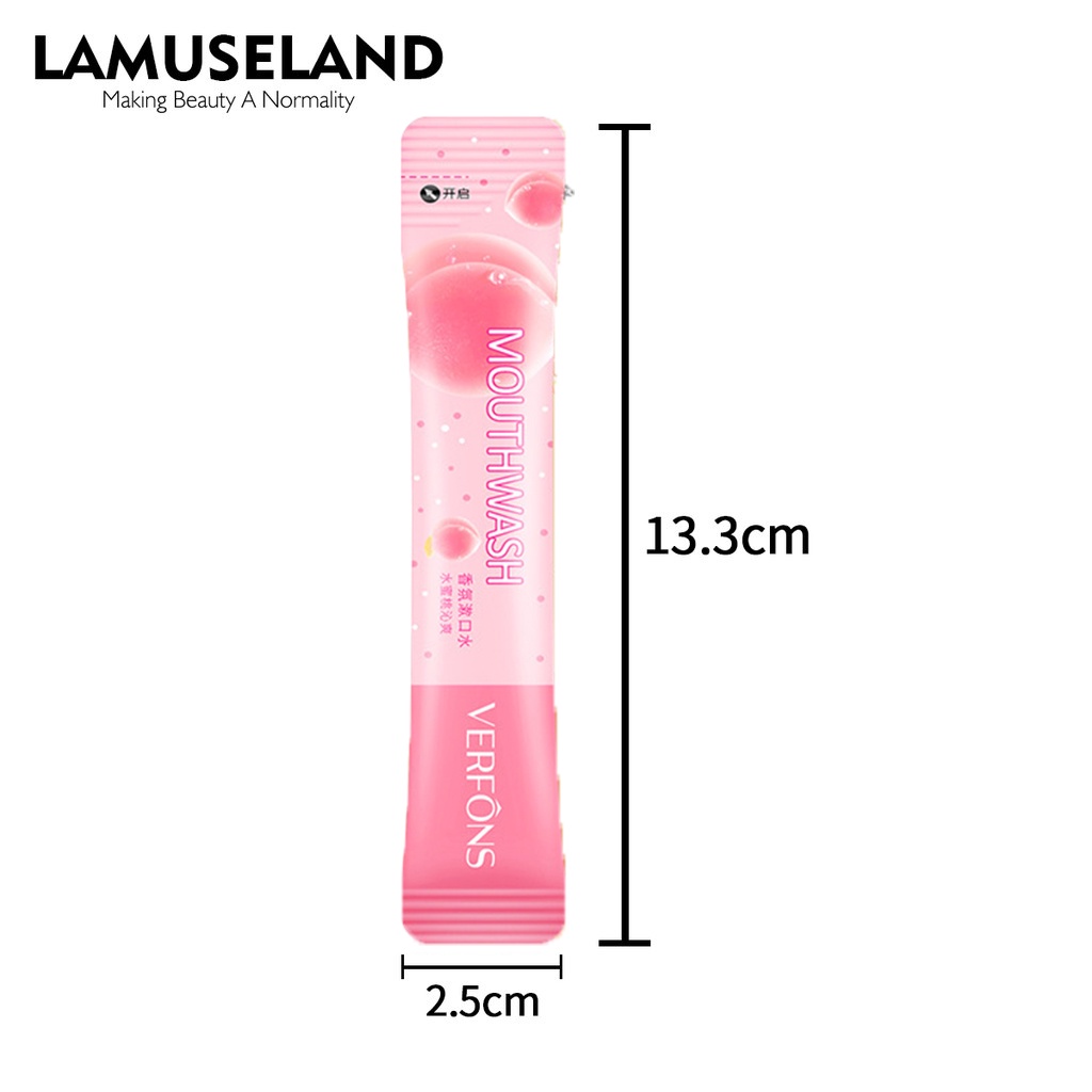 Nước súc miệng LAMUSELAND hương bạc hà/chanh/hoa anh đào thơm mát chăm sóc răng vàng trắng kích thước cầm tay tiện lợi