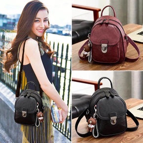 Balo mini đeo chéo nữ chất liệu da PU thời trang cao cấp tặng kèm phụ kiện xinh xắn đeo đi chơi, đi làm AMIGO