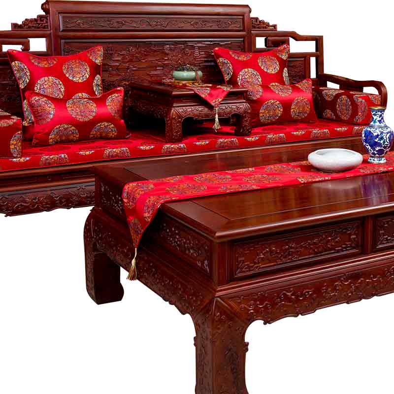 Bộ đệm ghế sofa đồ nội thất bằng gỗ gụ kiểu Trung Quốc chống trơn trượt có thể tháo rời Bộ đệm gỗ mới kiểu Trung Quốc dà