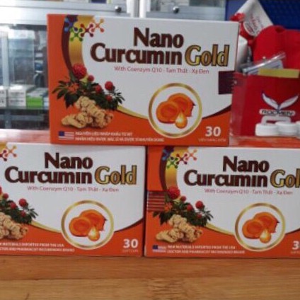 Nano Curcumin Gold - hỗ trợ điều trị bệnh về dạ dày, phòng ngừa ung thư (Hộp 30v)