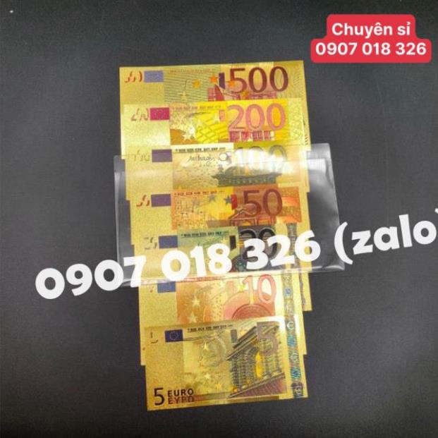 Trọn Bộ Tờ EURO Mạ Vàng Sang Chảnh Plastic 7 TỜ - Từ 5 - 500 EURO