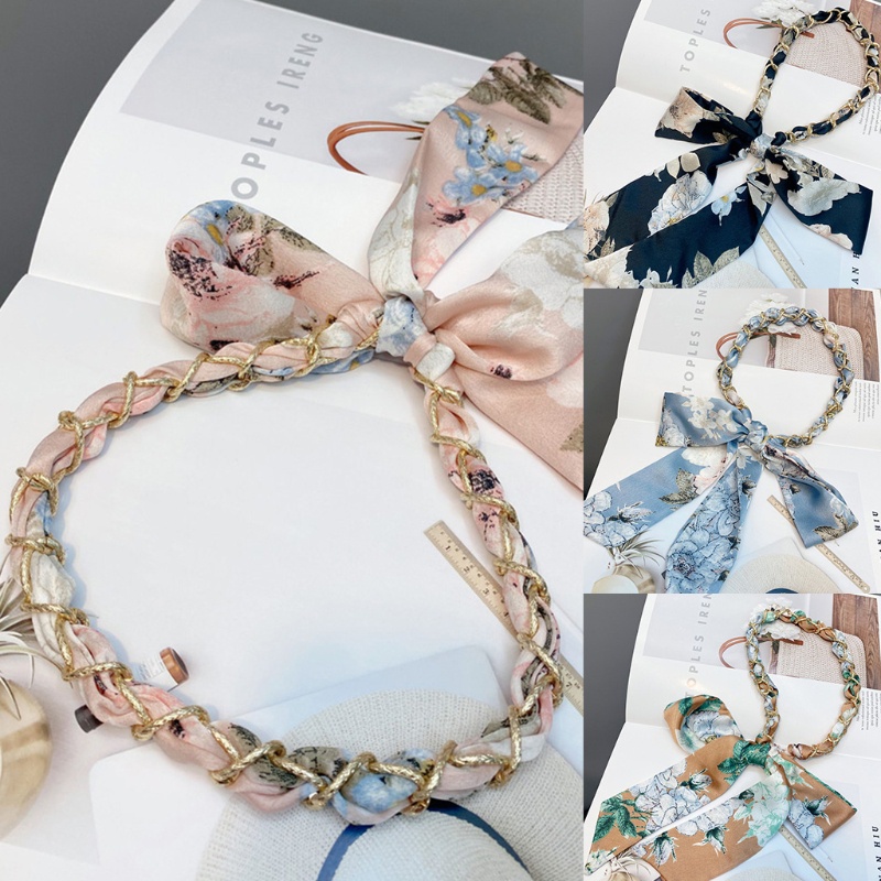 Flgo Băng Đô Dây Ruy Băng Dài Thắt Nút Thanh Lịch Cho Nữ